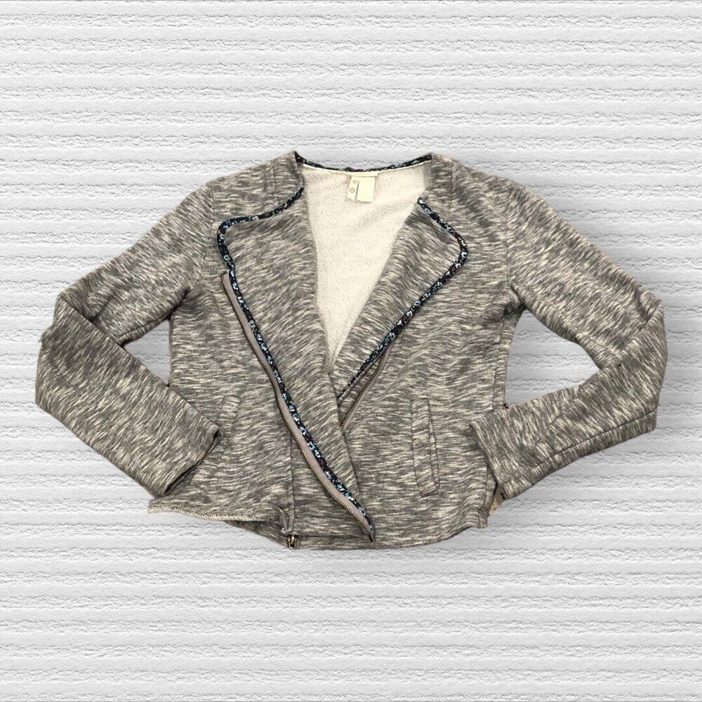 Matilda Jane Women Med Afternoon Drive Asymmetrical Moto Jacket Gray
